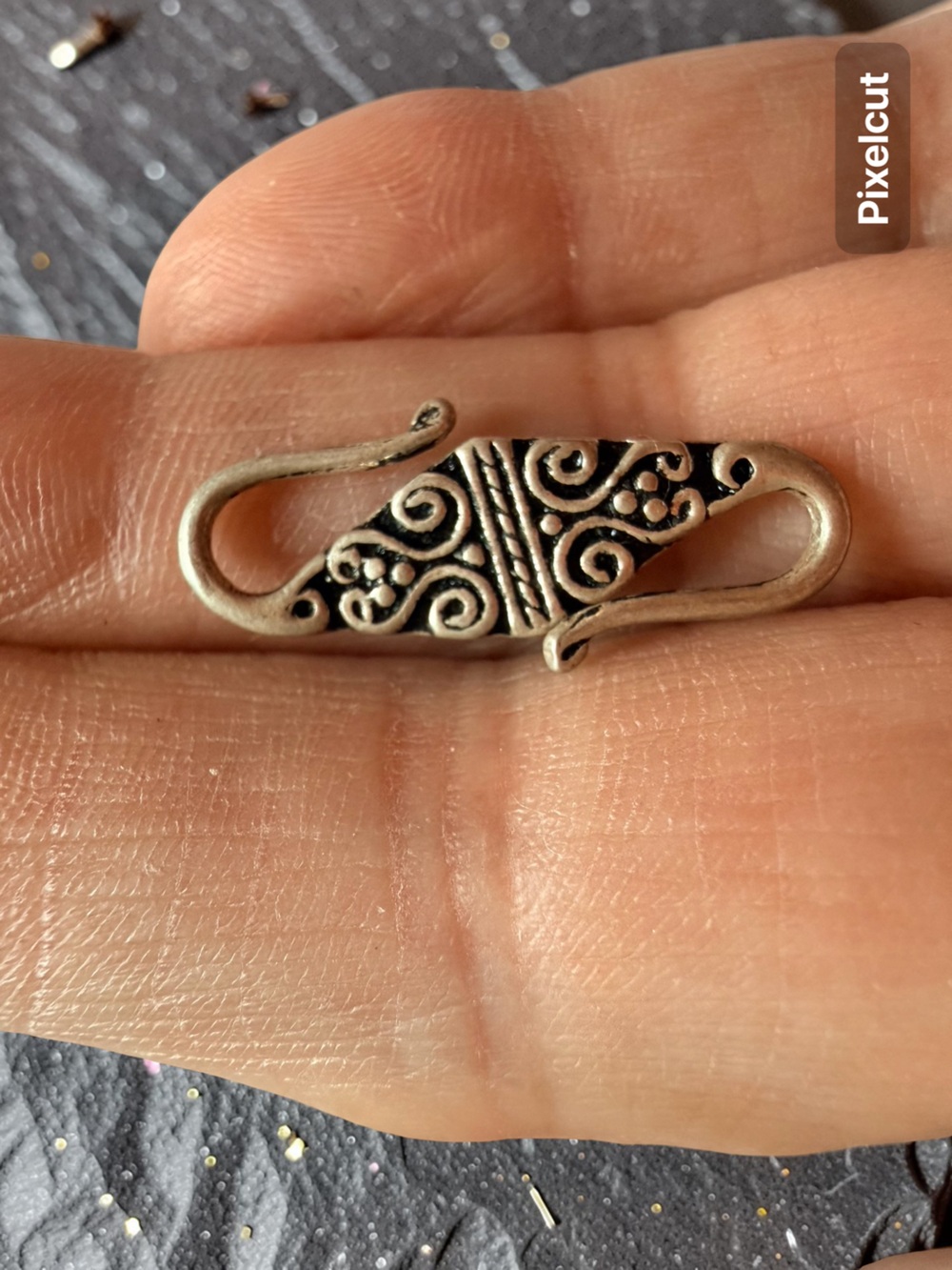 Antique-Style .925 Filigree Silver Connector Charm brand new